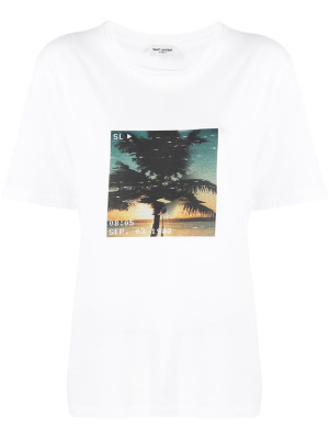 

Palm tree-print T-shirt, Saint Laurent Palm tree-print T-shirt