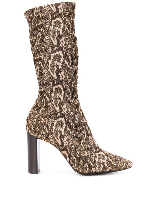 

Snake-print elasticated boots, Saint Laurent Snake-print elasticated boots