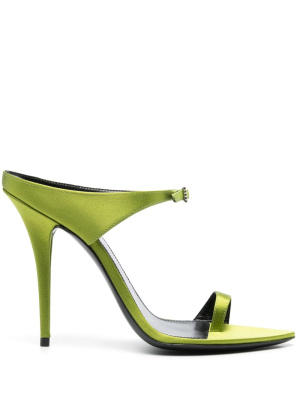 

Dive buckle-embellished satin sandals, Saint Laurent Dive buckle-embellished satin sandals