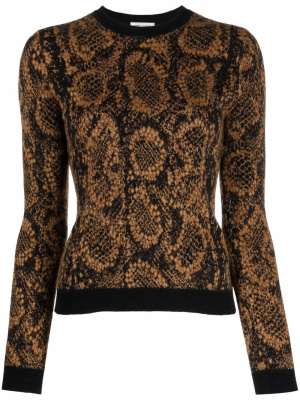 

Snake-effect jacquard jumper, Saint Laurent Snake-effect jacquard jumper
