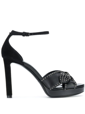 

Studded bow leather sandals, Saint Laurent Studded bow leather sandals