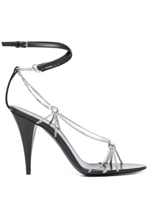 

Chain-link strappy sandals, Saint Laurent Chain-link strappy sandals