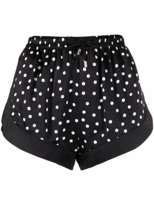 

High-waist polka-dot silk shorts, Saint Laurent High-waist polka-dot silk shorts