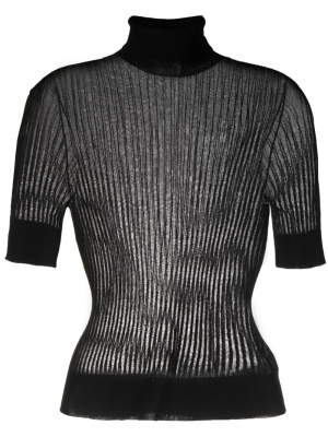 

Short-sleeved ribbed top, Saint Laurent Short-sleeved ribbed top