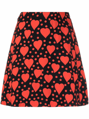 

Heart-print mini skirt, Saint Laurent Heart-print mini skirt