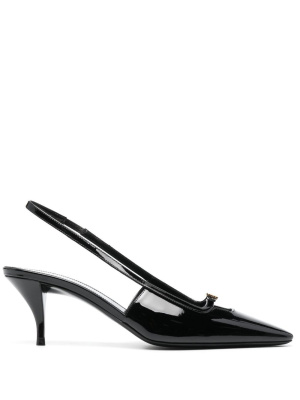 

Pointed-toe 70mm slingback pumps, Saint Laurent Pointed-toe 70mm slingback pumps