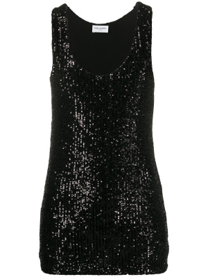 

Sequinned tank top, Saint Laurent Sequinned tank top