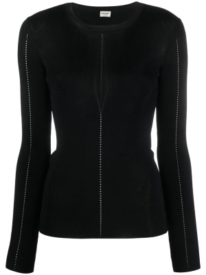 

Long-sleeve rib-knit top, Saint Laurent Long-sleeve rib-knit top