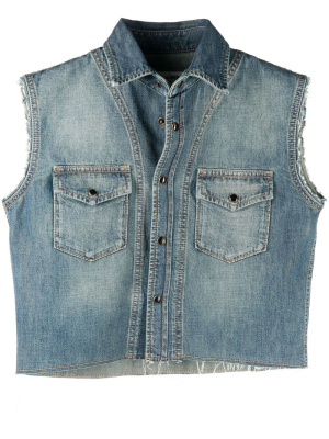 

Cropped denim shirt, Saint Laurent Cropped denim shirt