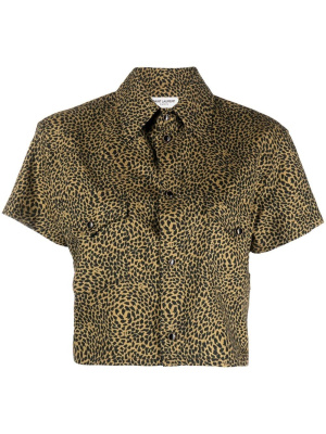 

Leopard-print cropped shirt, Saint Laurent Leopard-print cropped shirt