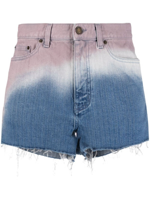 

Ombré-effect denim shorts, Saint Laurent Ombré-effect denim shorts