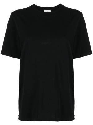 

Logo-embroidered cotton T-shirt, Saint Laurent Logo-embroidered cotton T-shirt