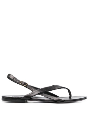 

Leather crossover-strap flat sandals, Saint Laurent Leather crossover-strap flat sandals