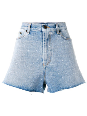 

Spotted back denim shorts, Saint Laurent Spotted back denim shorts