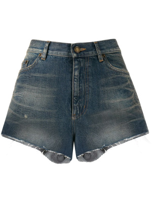 

High-waisted denim shorts, Saint Laurent High-waisted denim shorts