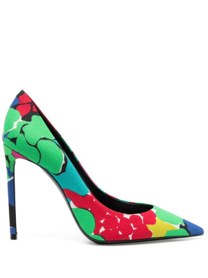 

Zoe 105mm floral-print pumps, Saint Laurent Zoe 105mm floral-print pumps
