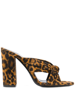 

Bianca 100mm leopard-print mules, Saint Laurent Bianca 100mm leopard-print mules