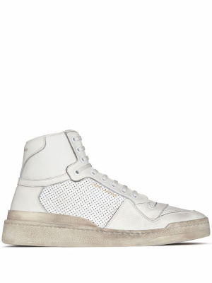 

SL24 leather high-top sneakers, Saint Laurent SL24 leather high-top sneakers