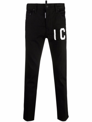 

Icon logo-print skinny jeans, Dsquared2 Icon logo-print skinny jeans