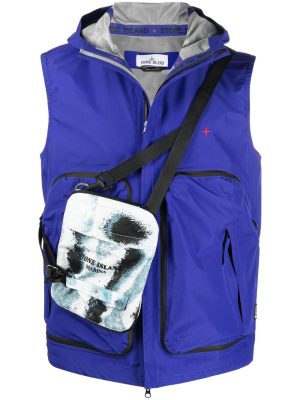 

Logo-embroidered hooded gilet, Stone Island Logo-embroidered hooded gilet