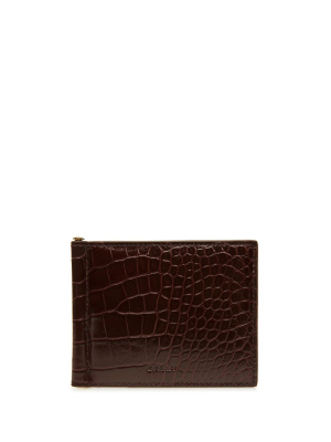 

Embroidered-logo embossed-crocodile leather wallet, Bally Embroidered-logo embossed-crocodile leather wallet