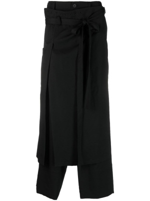 

Skirt-overlay straight-leg trousers, Yohji Yamamoto Skirt-overlay straight-leg trousers