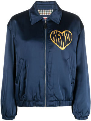 

Heart-patch satin jacket, Kenzo Heart-patch satin jacket