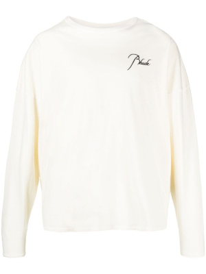 

Logo-print long-sleeve cotton T-shirt, Rhude Logo-print long-sleeve cotton T-shirt