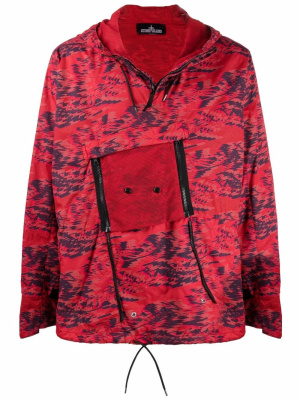 

Abstract print hooded jacket, Stone Island Shadow Project Abstract print hooded jacket
