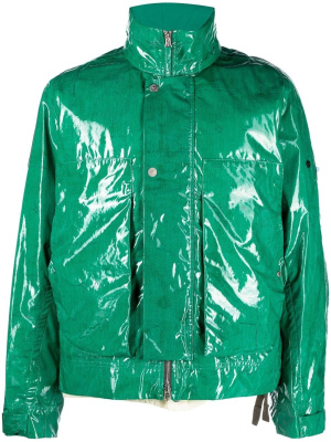 

Laminated feather-down biker jacket, Stone Island Shadow Project Laminated feather-down biker jacket