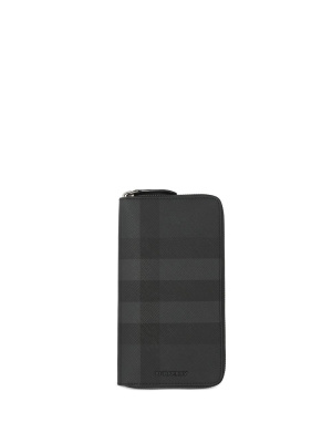 

Check leather zip-around wallet, Burberry Check leather zip-around wallet