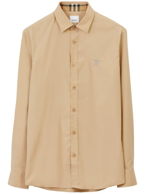

Logo-embroidered long-sleeve shirt, Burberry Logo-embroidered long-sleeve shirt