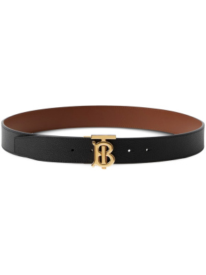

Reversible monogram-buckle leather belt, Burberry Reversible monogram-buckle leather belt