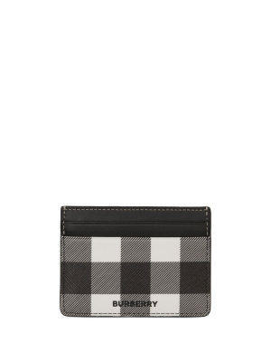 

Exaggerated-Check leather card case, Burberry Exaggerated-Check leather card case