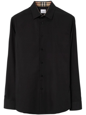 

Logo-embroidered long-sleeve shirt, Burberry Logo-embroidered long-sleeve shirt