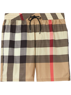 

Checked drawstring swim shorts, Burberry Checked drawstring swim shorts