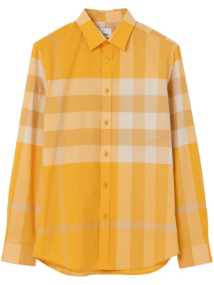 

Check print stretch-cotton shirt, Burberry Check print stretch-cotton shirt