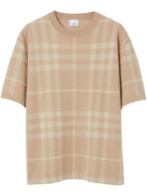 

Plaid-pattern wool-silk T-shirt, Burberry Plaid-pattern wool-silk T-shirt