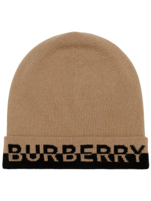 

Embroidered-logo knitted beanie, Burberry Embroidered-logo knitted beanie