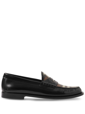 

Checked panel leather loafers, Burberry Checked panel leather loafers