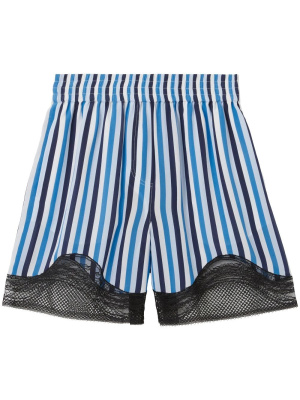 

Lace-trim striped silk shorts, Burberry Lace-trim striped silk shorts