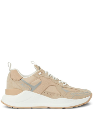 

Panelled lace-up suede sneakers, Burberry Panelled lace-up suede sneakers