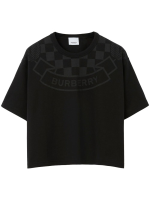 

Check-print cotton cropped T-shirt, Burberry Check-print cotton cropped T-shirt