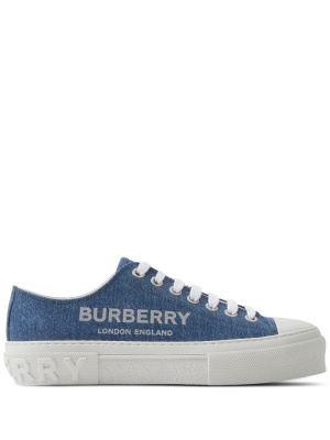 

Logo-print denim sneakers, Burberry Logo-print denim sneakers