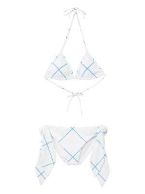 

Checked tie-fastening bikini, Burberry Checked tie-fastening bikini