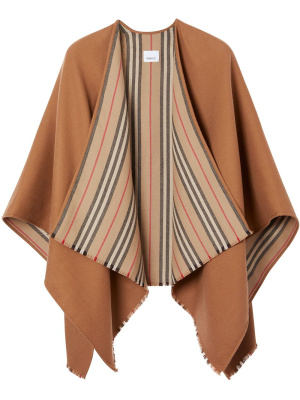 

Icon stripe detail wool cape, Burberry Icon stripe detail wool cape