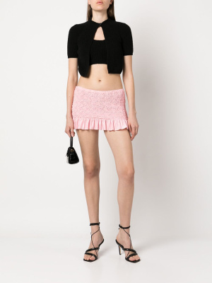 

Shirred ruffle-hem mini skirt, Alexander Wang Shirred ruffle-hem mini skirt