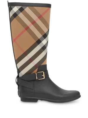 

House Check rubber rain boots, Burberry House Check rubber rain boots