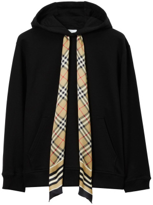 

Tartan-scarf cotton hoodie, Burberry Tartan-scarf cotton hoodie