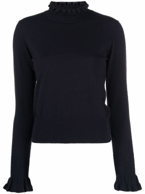 

Ruffle-collar knitted top, See by Chloé Ruffle-collar knitted top